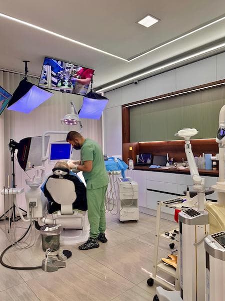 Modern dental clinic reception area at Dr. Semi Dental Clinic in Gostivar